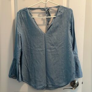 Massimo Dutti Denim look Light Blue Women's blouse Size 8